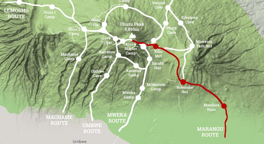Marangu Route Map